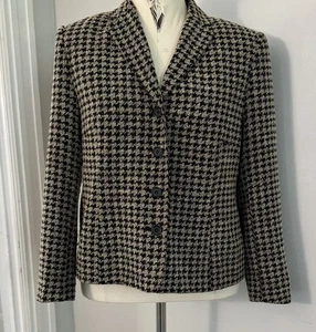 Vintage Hahnentritt Blazer Jacke OUT FIT JPR gefüttert Preppy Retro Freizeit Gr. 12 - Bild 1 von 13