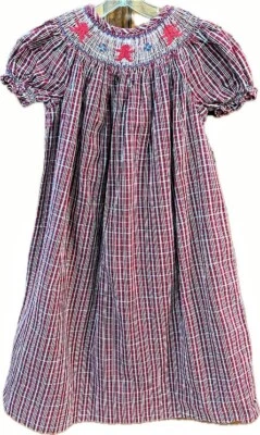 Vestido Strasburg Rojo A Cuadros Calado Bishop Niñas Talla 4 Todas las Ocasiones Foto 1 de 3