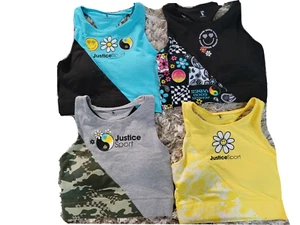 NEW LOT 4 JUSTICE SPORTS BRAS GIRLS SIZE 32 FLOWER PRINT - Picture 1 of 7
