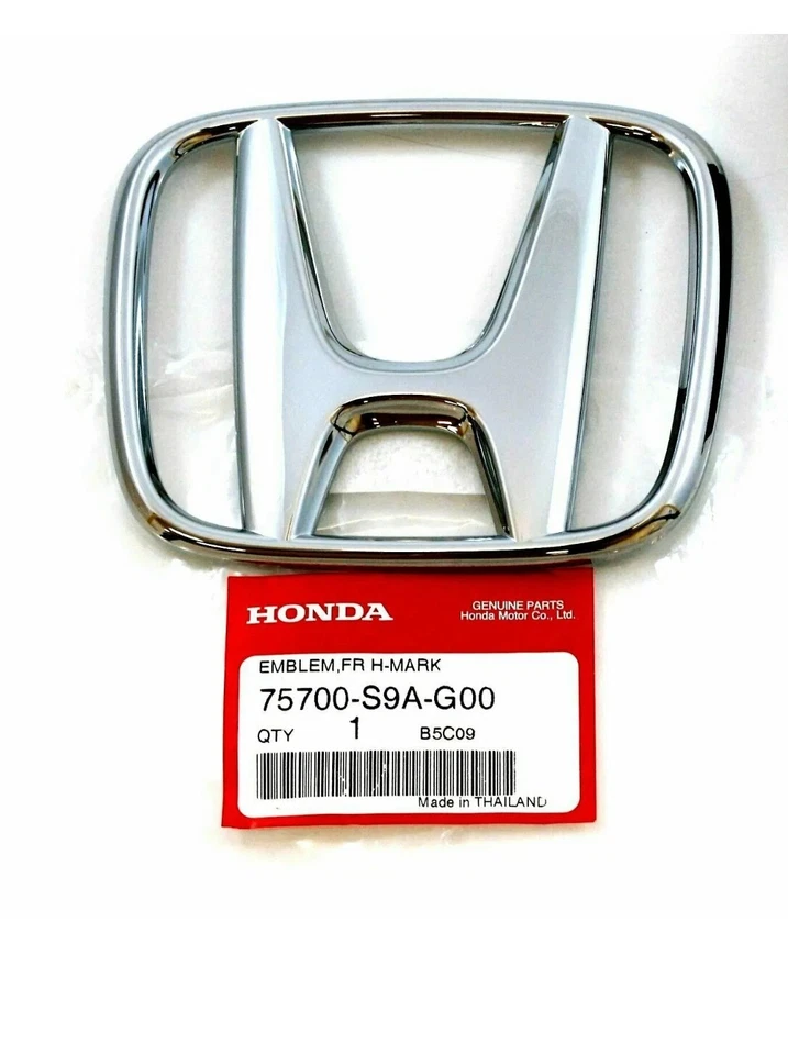 08-17 Honda Accord Emblem 09-11 Civic Front Grille 15-17 FiT H 10-11 CRV Logo - Image 1 of 1
