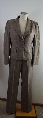 Pantalón LES COPAINS Mujer Tweed Codo Parches Mezcla Lana Italia TRAJE 10  Foto 1 de 4