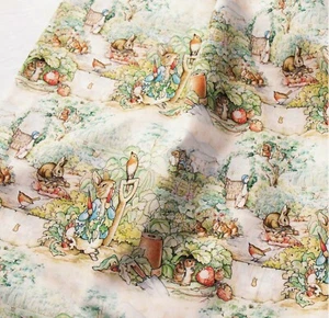 Peter rabbit Vintage Fabric 100% Cotton soft Fabric for kids fabric by the yard - Picture 1 of 7