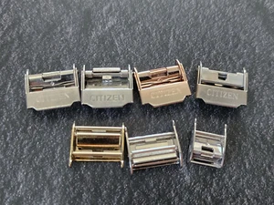 Lot 7 Used CITIZEN Watch Closing Buckle Lock 16mm 11mm Almost SS for part 2. - Picture 1 of 2