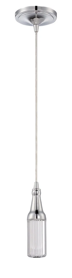 Mini luz de techo colgante LED cromada artesanal con vidrio transparente/esmerilado Foto 1 de 1