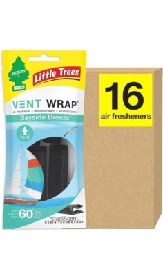 Lot Of 4 Packs Of 4 Little Trees Air Freshener Car Vent Wrap Bayside Breeze