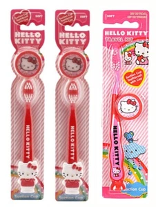 Paquete de (3) cepillos de dientes manuales Sanrio Hello Kitty cerdas suaves niños niñas nuevos en paquete - Imagen 1 de 10