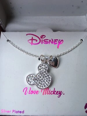 Disney LA Rocks Collar Mickey Mouse Dije Fino Plateado NUEVO Foto 1 de 4