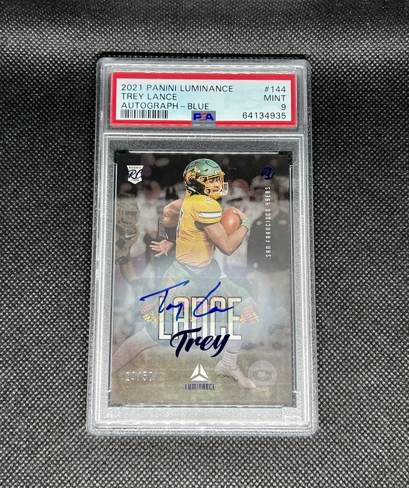 2021 LUMINANCE TREY LANCE BLUE FOIL AUTO SP RC #’d 19/50! 49ERS! PSA 9 POP 1 - Image 1 of 2