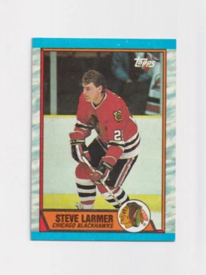 1989-90 Topps # 179 Steve Larmer CHICAGO BLACKHAWKS - Image 1 of 3