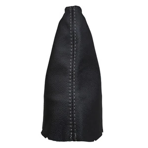 TOYOTA YARIS (2008-2010) Cuffia Leva Cambio Vera Pelle - Cuciture Grigio - Picture 1 of 3