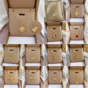 Elegant Cubic Zircon Pendant 18k Gold Plated Necklace Wedding Women Jewelry Gift