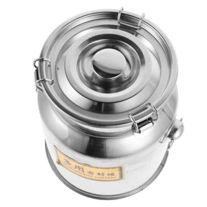 Stainless Steel Milk Bucket Sealed Canister For Food Storage For Kitchen And - Imagen 1 de 12