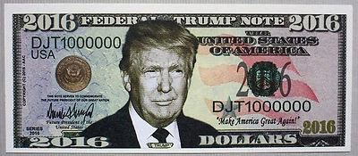 USA Donald Trump fantasy paper money for president 2016 - Image 1 of 2