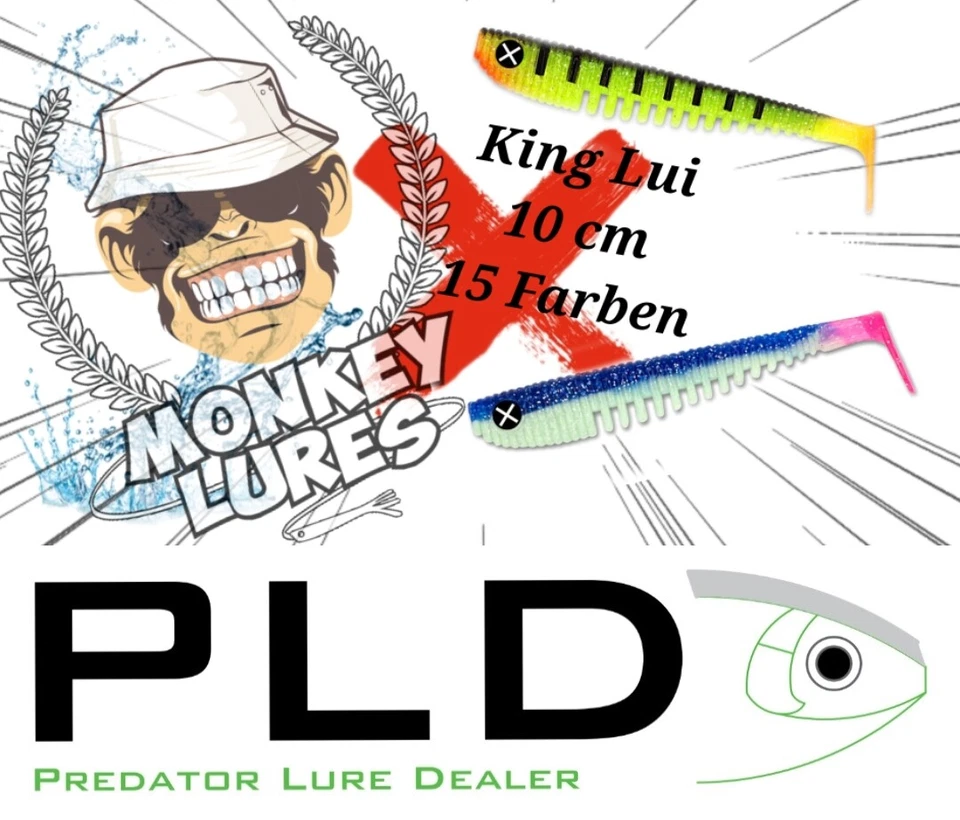 Monkey Lures King Lui 10 cm Gummifisch Zander Barsch Hecht Dorsch Köder - Bild 1 von 1