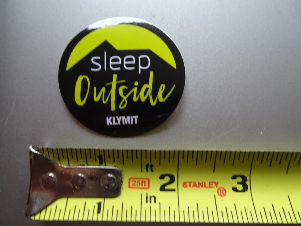 Calcomanía adhesiva para ventana parachoques Klymit calcomanía dormir exterior amarilla pegatina redonda Foto 1 de 1