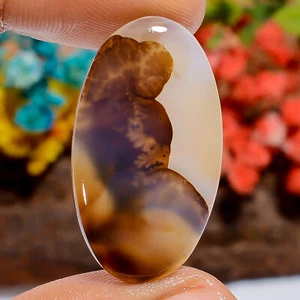 Authentic Montana Agate Oval Shape Cabochon Loose Gemstone 19 Ct 30X17X3 mm - Picture 1 of 2