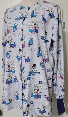 Chaqueta Exfoliante Landau Art Works Mujer L Dentista Niños Cepillo de Dientes Conejito Pascua  Foto 1 de 4