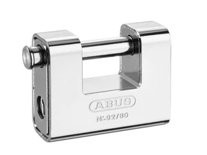 Abus Mechanische 92/80mm Monoblock Messing Körper Vorhängeschloss Kardiert - Bild 1 von 1