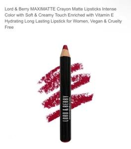 Lord & And Berry 20100 Maximatte Crayon Lipstick 3406 DEVIL RED - Rare Pencil - Picture 1 of 24