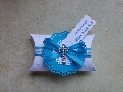 Gastgeschenke Taufe,Kommunion Tischdeko mit ,-ohne Mandeln ,Name,Datum - Bild 1 von 4