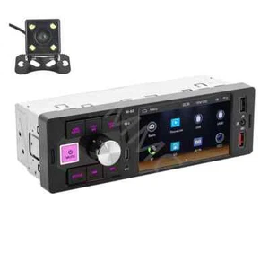 1 Din Touch Screen Car Stereo Radio Player For Apple CarPlay Android Auto W/Cam - Picture 1 of 24