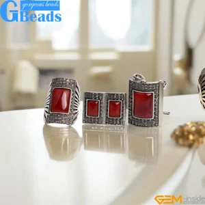 Juego de joyas rectangulares vintage colgante plata tibetana marcasita envío gratuito - Imagen 1 de 77