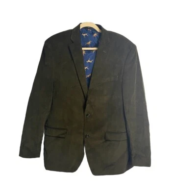 Vintage Lauren Ralph Lauren Men’s Corduroy Sport Coat Dog Print Green Size 42L - Image 1 of 4