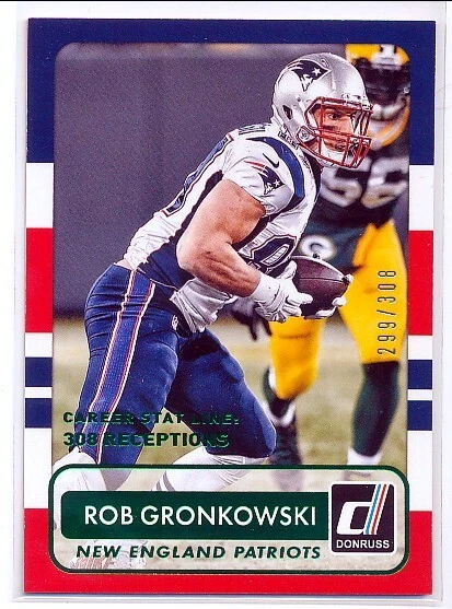 2015 Donruss Rob Gronkowski Career Stat Line 299/308 - Image 1 of 1