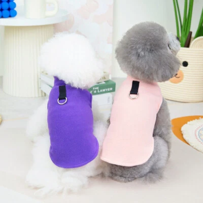 Pullover Pet Dog with D-Ring Fleece Winter Coat Vest Sweater Outdoor Puppy Warm - Image 1 of 4