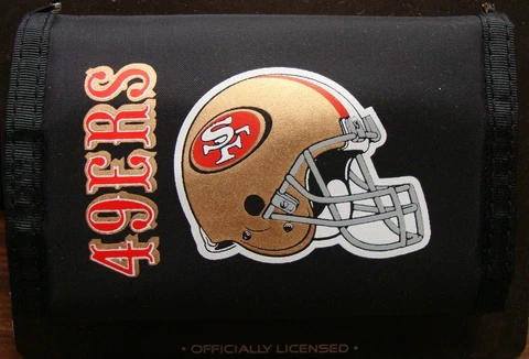 SAN FRANCISCO 49ERS OFFICIAL TEAM LOGO NYLON TRIFOLD WALLET NEW RICO INDUSTRIES Cover