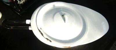 Emaille Emailware  Bettpfanne, Stechbecken, Nachttopf, Schieber mit Deckel - Bild 1 von 4