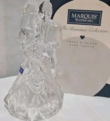 Marquis Waterford Cristal Novia Novio Pastel Topper Usado Una Vez 107936 Foto 1 de 4