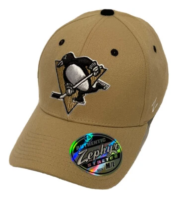 Zephyr NHL Pittsburgh Penguins RARE “ZH” Curved Bill Stretch Fit Hat BRAND NWT - Image 1 of 4