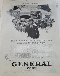 1925 General Cord Tires Carnival Fair Fred Mizen Art Vintage Ad - Picture 1 of 1