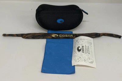 COSTA DEL MAR COSTA Zip Clamshell Sunglass Case ~ Cleaning Cloth ~ Decal ~ Camo Retainer Neopr