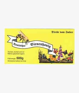 Honig Etikett Gummiert nassklebend, gelb, 500 g Honigglas, 100 Stück, 12 x 6 cm - Bild 1 von 2