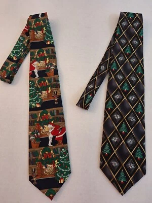 Corbata de cuello de saludos de marea de Navidad de colores paquete de 2 corbatas para hombre Foto 1 de 4