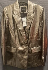 GUESS WOMEN’S DILETTA ALLIGATOR PRINT BLAZER SIZE LARGE $178 - Picture 1 of 5