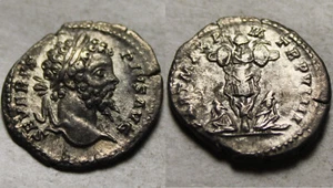 RARE Genuine ancient Roman coin Septimius Severus silver denarius Trophy captive - Picture 1 of 4