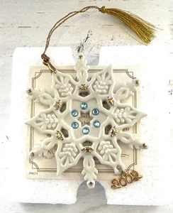 2002 Vintage Lenox China Snowflake Ornament With Box - Picture 1 of 4