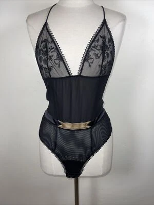 Body La Perla negro de encaje con ribete satinado talla mediana nuevo sin etiquetas Foto 1 de 4