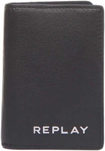 Replay Fm5162.000 Portafoglio Uomo Porta Carte Verticale Logo Nero - Foto 1 di 3