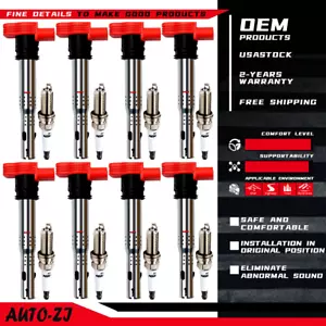 8X Ignition Coil + 8X Spark Plug OEM for Audi R8 Q7 S5 A6 A8 Quattro VW V8 UF529 - Picture 1 of 13