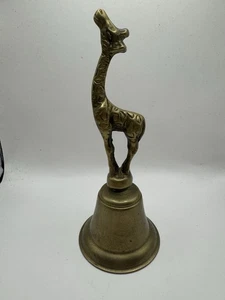 Vintage Messing Giraffe Hand Glocke Figur 6" groß - Bild 1 von 10