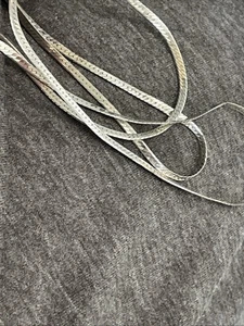 Sterling Silver Herringbone Chain Necklace 29'' ITALY  925 - Picture 1 of 14