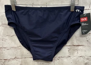 TYR Mens Solid Racer Swim Brief Navy Blue Size 36 NEW - Picture 1 of 5