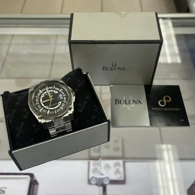 Men’s Bulova Precisionist Watch Black Carbon Fiber - 96B131 (C877699) 300 Meters - Image 1 of 4