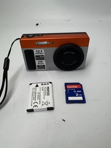 Pentax Optio H90 Compact Digital Camera 12.1MP 5x Zoom Orange TESTED WORKING - Picture 1 of 5