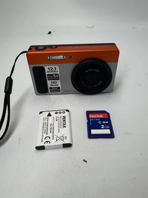 Pentax Optio H90 Compact Digital Camera 12.1MP 5x Zoom Orange TESTED WORKING - Image 1 of 4