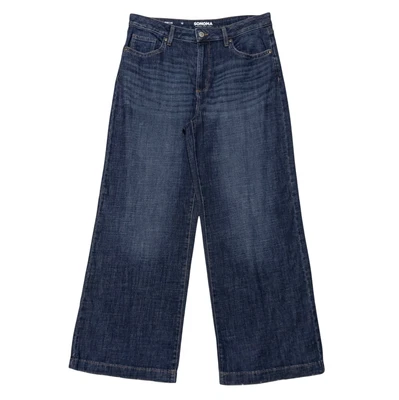 Jeans feminino Sonoma perna larga tamanho 12 azul jeans caimento largo estilo clássico moderno - Imagem 1 de 4